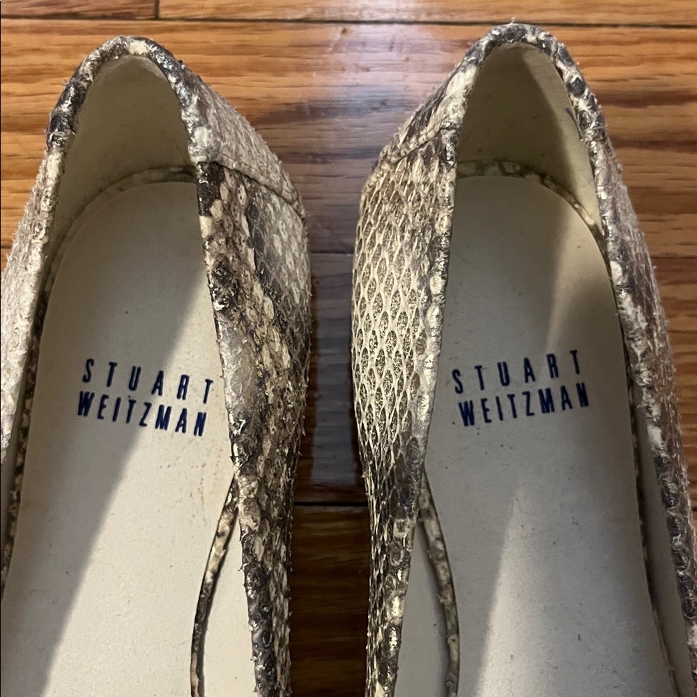 Stuart Weitzman Bambina Flats in Snakeskin - Picture 2 of 5